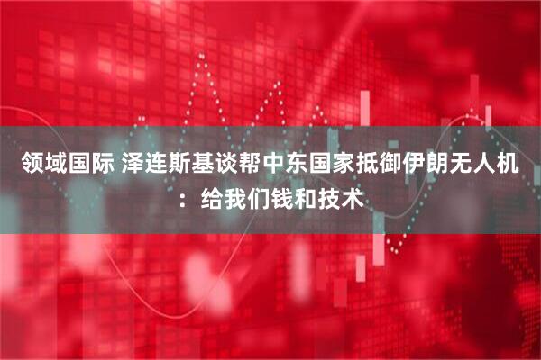 领域国际 泽连斯基谈帮中东国家抵御伊朗无人机：给我们钱和技术