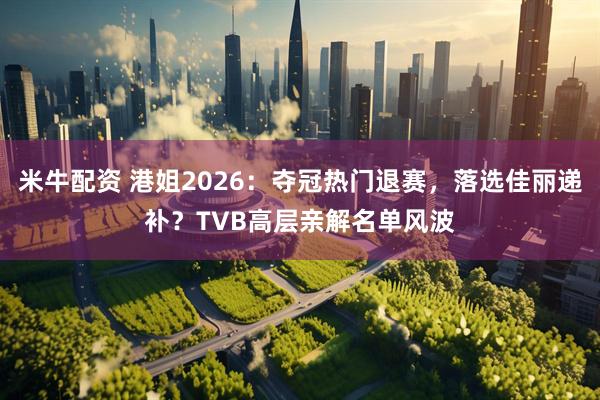 米牛配资 港姐2026：夺冠热门退赛，落选佳丽递补？TVB高层亲解名单风波