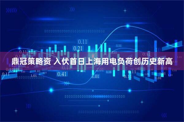 鼎冠策略资 入伏首日上海用电负荷创历史新高