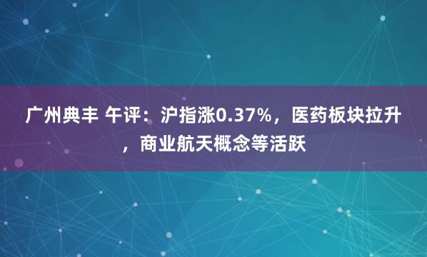 广州典丰 午评：沪指涨0.37%，医药板块拉升，商业航天概念等活跃
