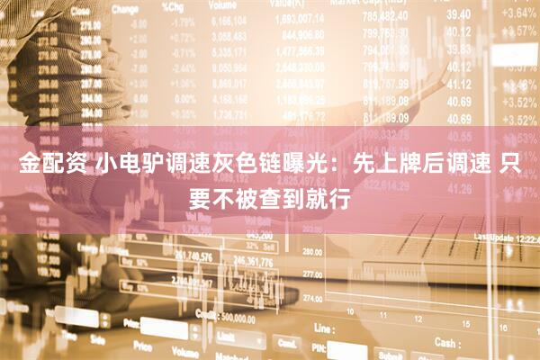 金配资 小电驴调速灰色链曝光：先上牌后调速 只要不被查到就行